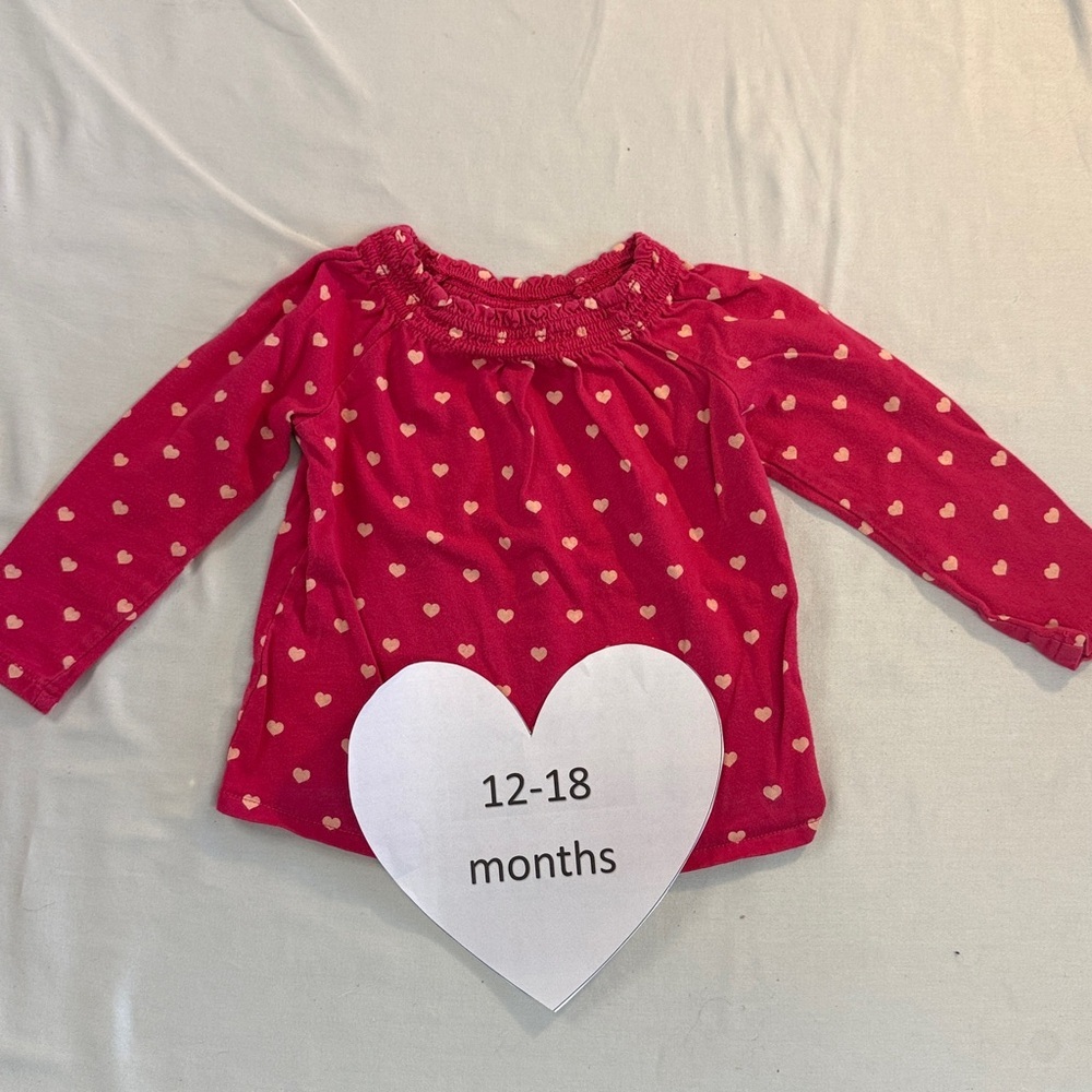 GAP - long sleeve Heart Patterned Kids Shirt/blouse